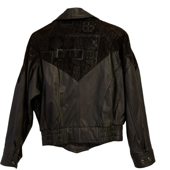Wilsons Leather Ladies Biker's Jacket Black XS Paisley Details - Picture 2 of 16